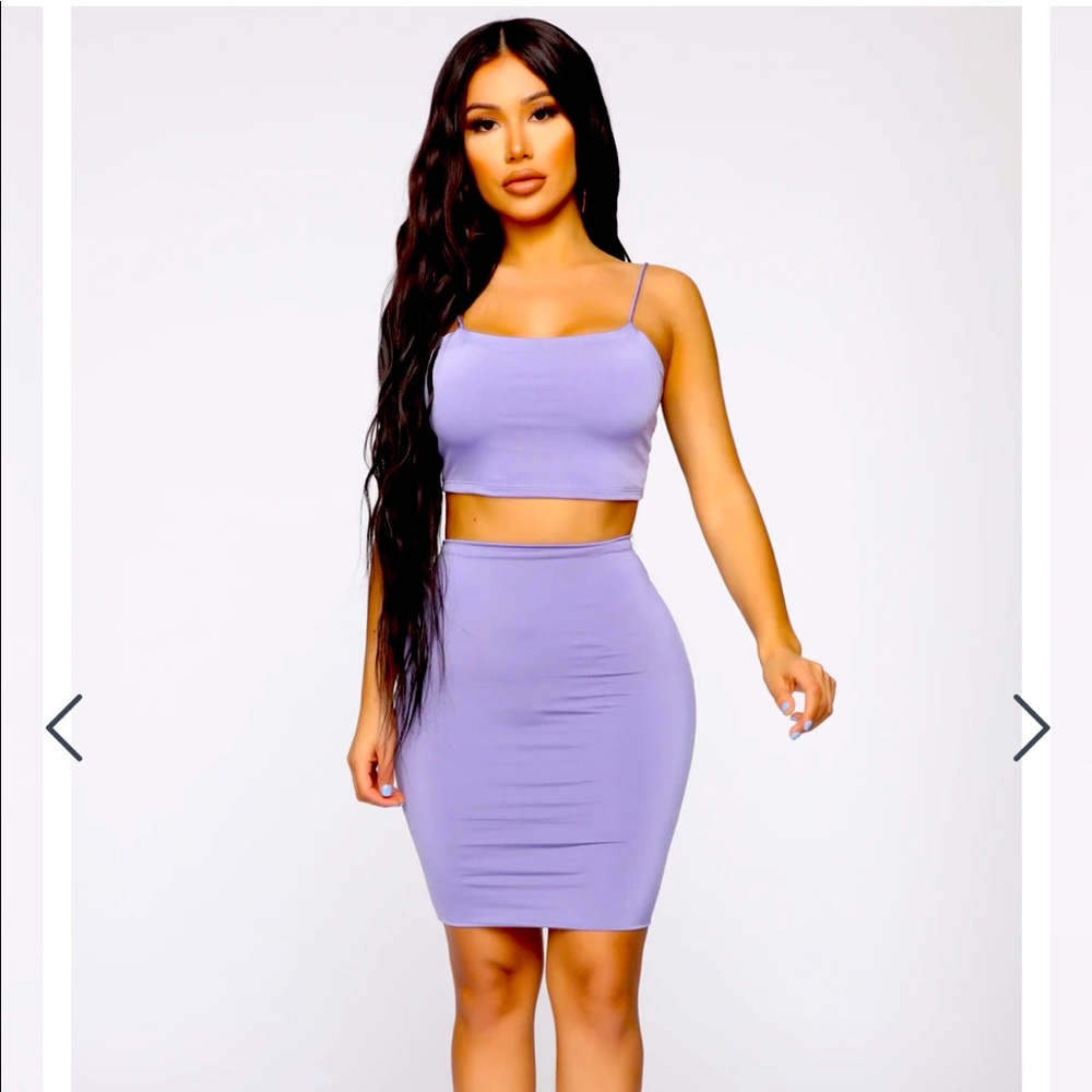 Lavender two piece fashion nova set Size L
